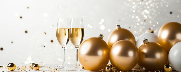 A Toast to the New Year: Sophisticated White and Gold Party Backdrop