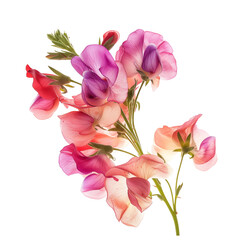 Obraz premium Flowers of sweet pea, isolated on transparent background