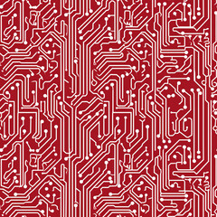 Microchips repeat pattern, technology motherboard silicon chip scheme repetitive design illustration background
