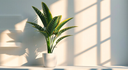 Green Houseplants in a Modern Room, Bringing Fresh Nature Vibes into the Home Interior