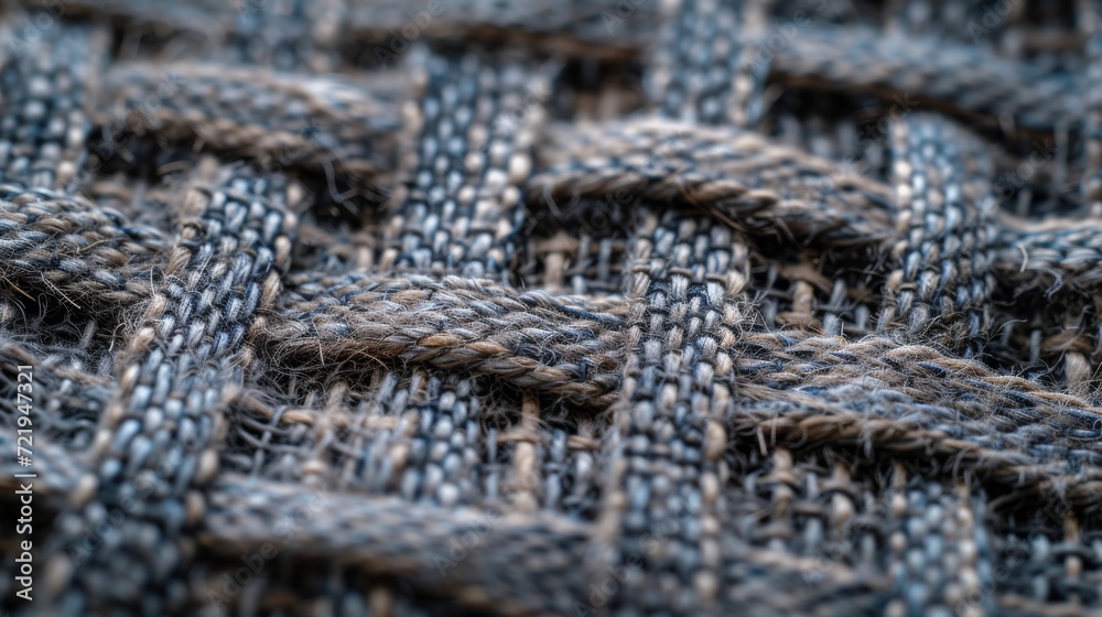 Poster Vibrant threads intertwine in a textured fabric, creating a mesmerizing pattern that speaks of skilled knitting and the beauty of textile art