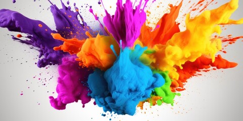 a colorful explosion of paint