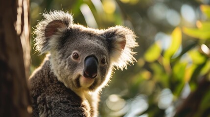 a koala bear with a black nose