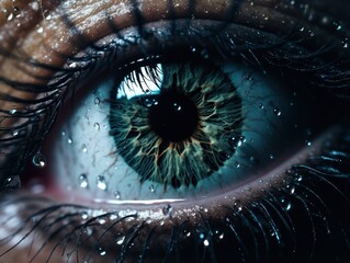 close up of a person's eye