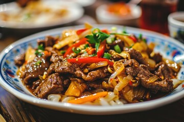 a plate of food on a table