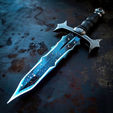 a sword with a blue light on it