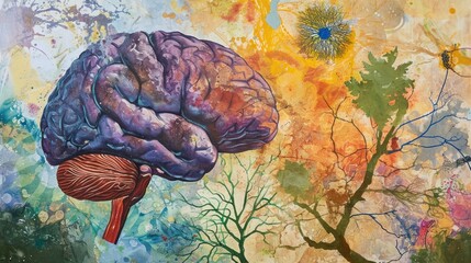 a painting of a brain