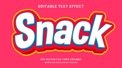 Snack 3d editable text effect food style