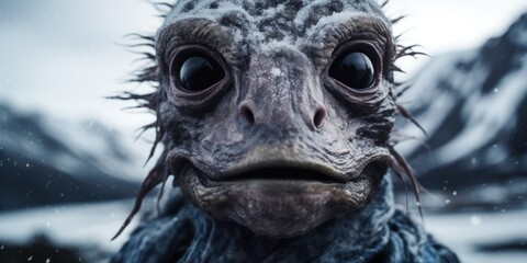 a close up of a creature