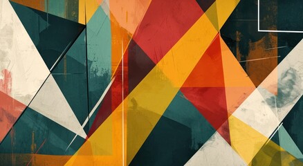 a colorful art with triangles