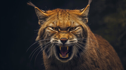 Obraz premium Fierce Gaze: Frontal Portrait of an Angry Animal. Generative AI