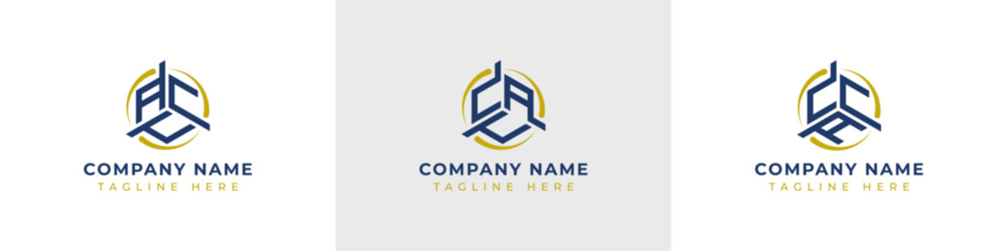 Letters ACC, CAC, CCA Monogram Logo Set, suitable for any business with ACC, CAC, CCA initials