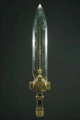 a close up of a sword