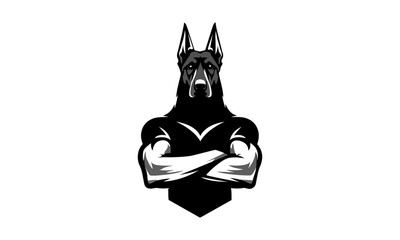 Strong German Shepherd mascot esport logo design , silhouettes mascot logo icon 03