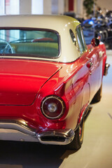 Beautiful retro car at an antique car exhibition