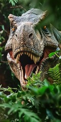 a dinosaur with its mouth open