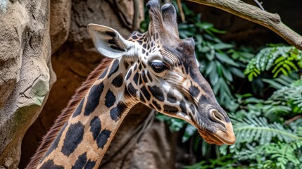 a giraffe standing in a tree