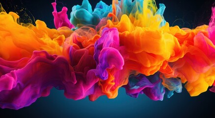 a colorful cloud of ink