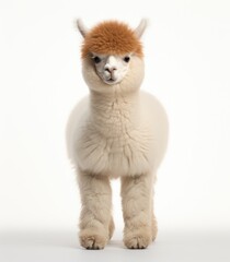 Fototapeta premium a white llama with orange hair