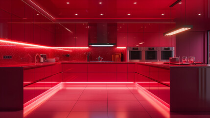 interior of a modern kitchen. generative ai 