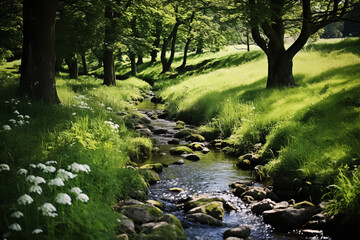 Obraz premium stream in the forest