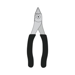 Kids drawing Cartoon Vector illustration flash cut pliers icon Isolated on White Background