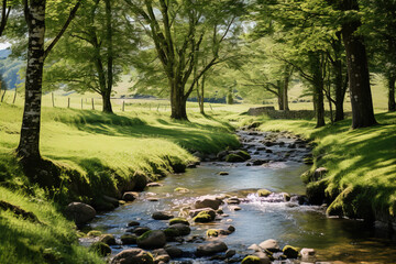 Obraz premium stream in the forest