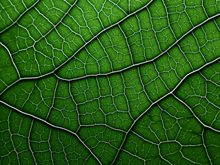 green leaf veins texture abstract macro background close-up top view - obrazy, fototapety, plakaty