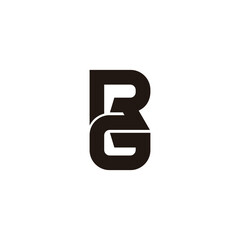 letter rg simple geometric linked logo vector