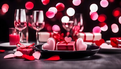 romantic table setting valentine