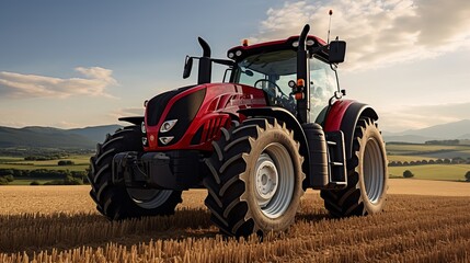 Obraz premium There is a new tractor in the field.