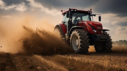Fototapeta premium Tractor plowing