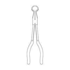 Hand drawn Kids drawing Cartoon Vector illustration hose grip pliers icon Isolated on White Background