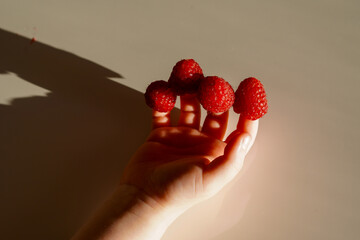 Berry Fingers: A Child's Touch of Raspberry Delight