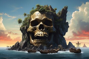 skull island - obrazy, fototapety, plakaty
