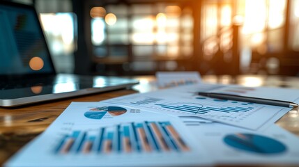 Business audit stock financial finance management on analysis data strategy with graph accounting marketing or report chart economy investment research profit concept. generative AI