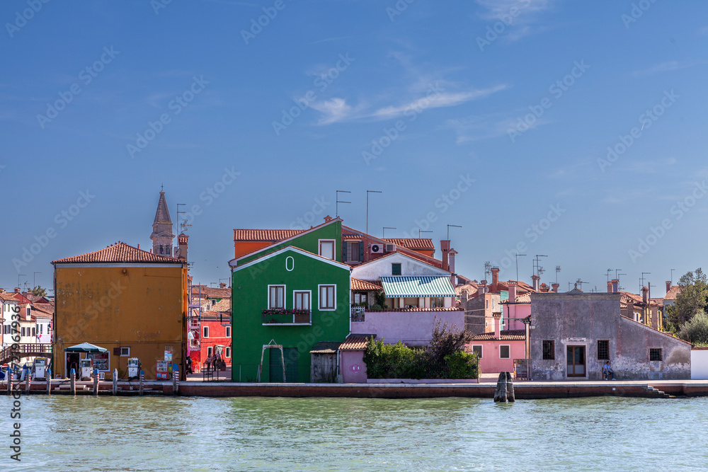 Wall mural colourful houses in burano, venetian lagoon, italy