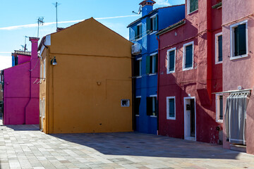 Colourful Houses In Burano, Venetian Lagoon, Italy