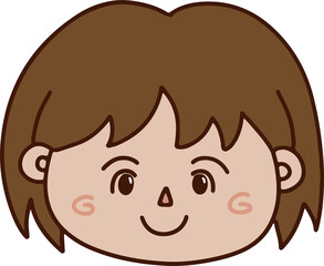 vector art illustration of set collection of children faces with diversity races