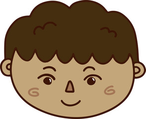 vector art illustration of set collection of children faces with diversity races