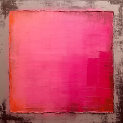 pink paint square texture background with frame, painted wall with frame