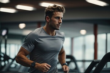 man running in the gym