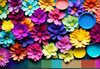 Close-up of vibrant color palette.