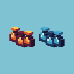 Obraz premium Isometric Pixel art 3d of pack potion icon for items asset. potion icon on pixelated style.8bits perfect for game asset or design asset element for your game design asset.