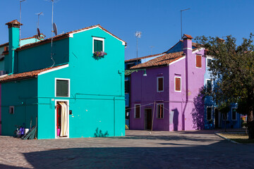 Fototapeta premium Colourful Houses In Burano, Venetian Lagoon, Italy
