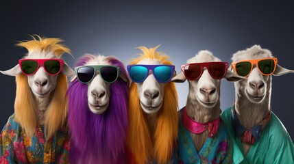 Groovy Goats in Shades: A Colorful Twist on Farmyard Chic