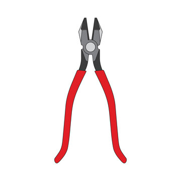Kids drawing Cartoon Vector illustration ironworkers pliers icon Isolated on White Background