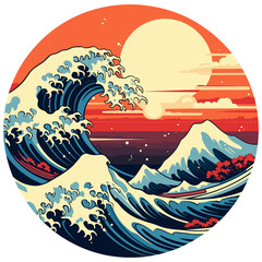 Vintage Japanese Kanagawa The great Wave