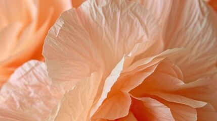 close up peach fuzz color petals paper flower abstract background - AI Generated Abstract Art