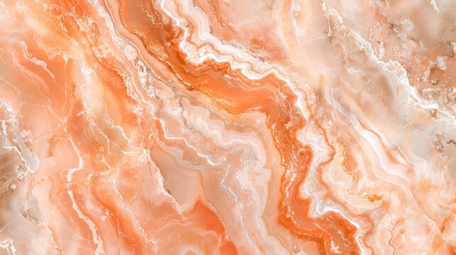 Peach Fuzz Color Onyx Crystal Marble Texture with Icy Color, Polished Quartz Stone Background, It Can Be Used For Interior-Exterior Home Decoration and Ceramic Tile Surface - AI Generated Abstract Art